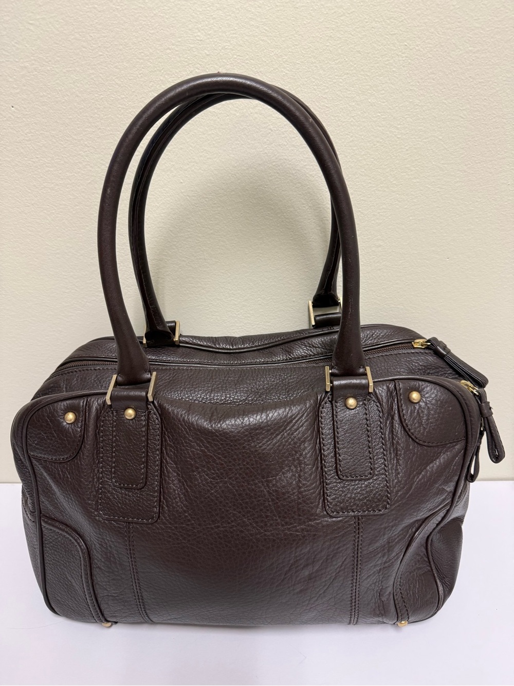 Talbots Women’s Large Genuine Leather Dark Brown Hand/Shoulder Bag